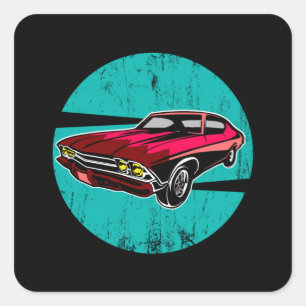 Adesivo Quadrado Mecânica Mecânica, Carro vintage Wrench Ideia de