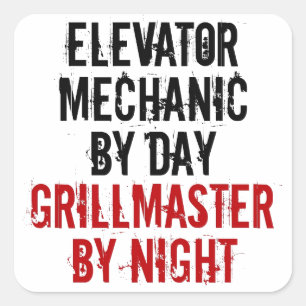 Adesivo Quadrado Mecânico do Elevador Grillmaster