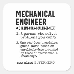 Adesivo Quadrado Mechanical Engineer Dictionary Definition
