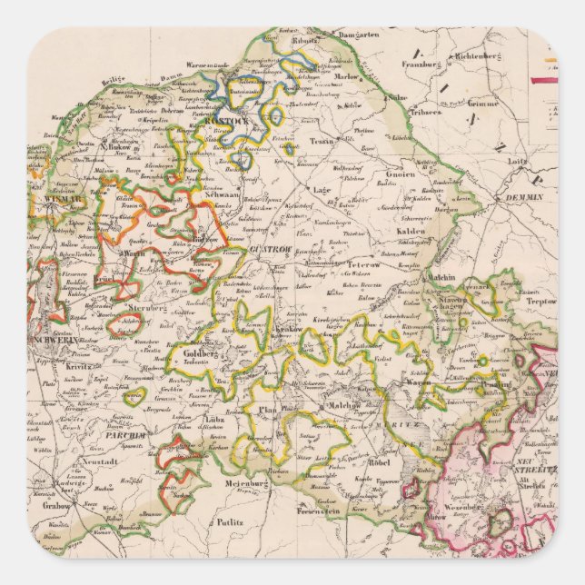 Adesivo Quadrado Mecklenburg, Alemanha (Frente)