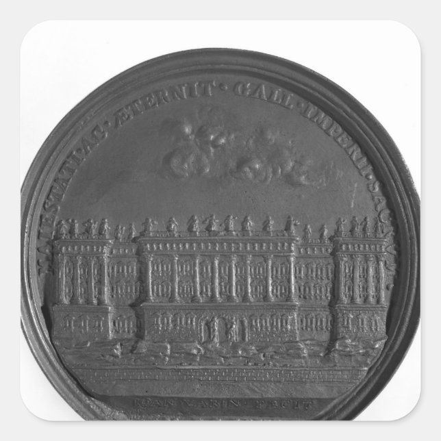 Adesivo Quadrado Medalha com a design de Bernini para o Louvre (Frente)