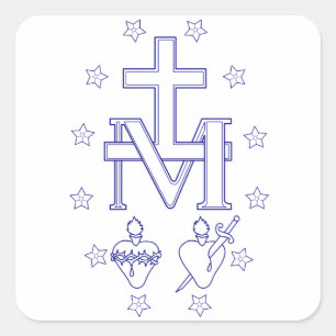 Adesivo Quadrado Medalha de Nossa Senhora das Graças Arte Fina Mila