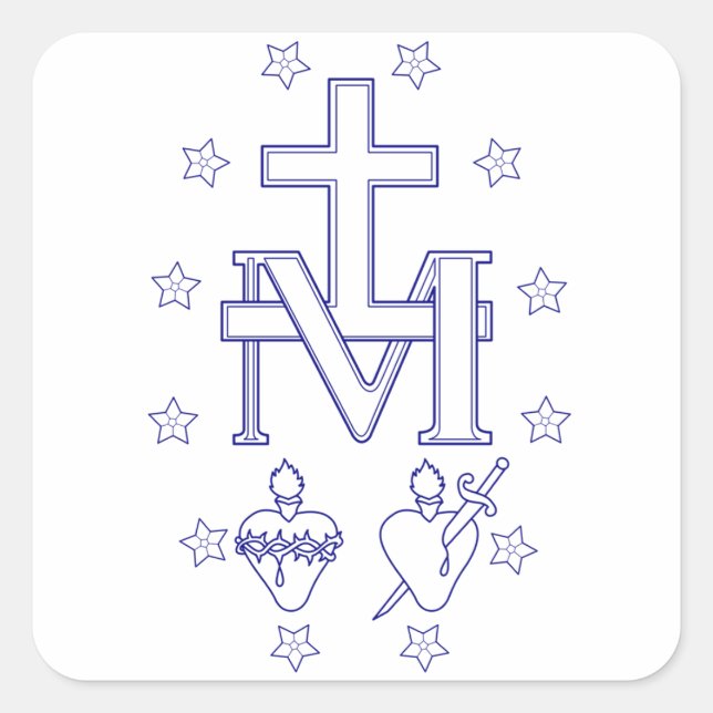 Adesivo Quadrado Medalha de Nossa Senhora das Graves (Frente)