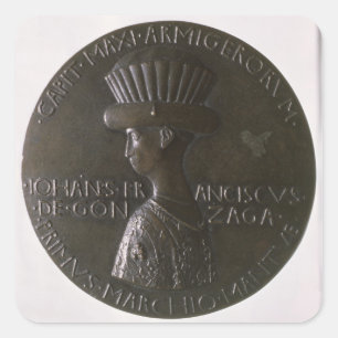 Adesivo Quadrado Medalha do retrato que descreve Gianfrancesco