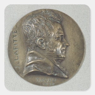 Adesivo Quadrado Medalhão com um retrato de Jacques Lafitte