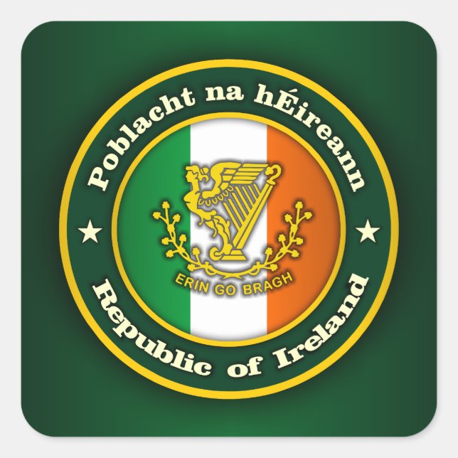 Adesivo Quadrado Medalhão Irlandês 2 (Frente)