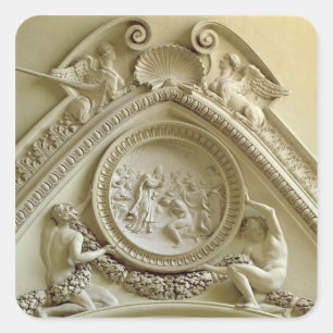 Adesivo Quadrado Medalhão que descreve o baptismo de Constantim