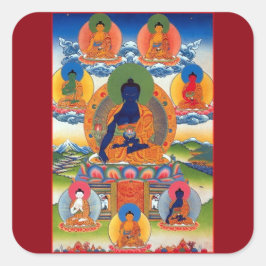 Adesivo Quadrado Medicina Buda Tibetana Arte Budista