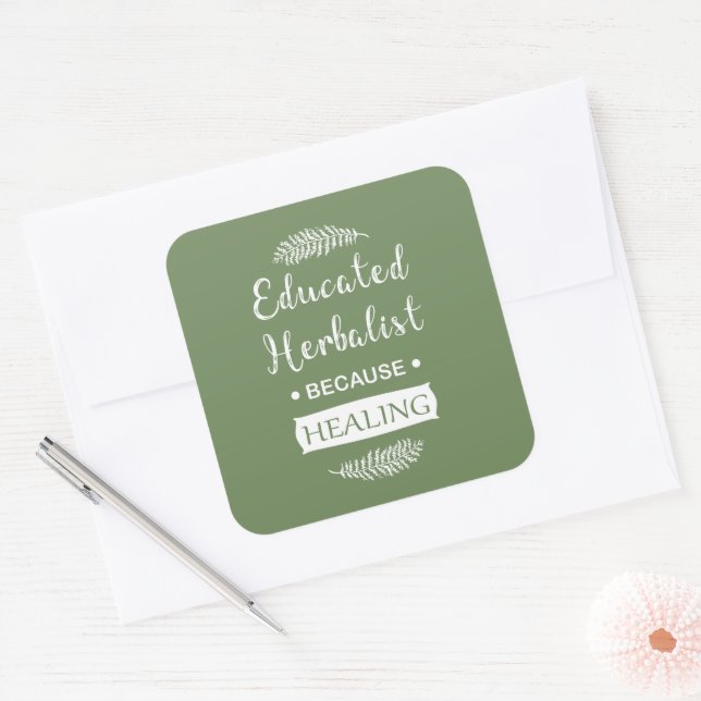 Adesivo Quadrado Medicina natural Herbalista educada (Envelope)