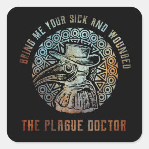 Adesivo Quadrado Médico da Praga Vintage Legal