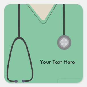 Adesivo Quadrado Médico Enfermeiro Verde Sq Sticker