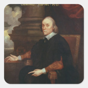 Adesivo Quadrado Médico real de William Harvey, século XVII