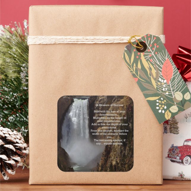 Adesivo Quadrado Medida de sucesso inspiracional (Feriado)