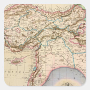 Adesivo Quadrado Médio Oriente, Turquia, Síria, Ásia
