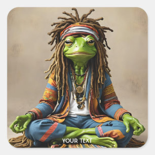 Adesivo Quadrado Meditação Fantasy Cute Sapo Dreads