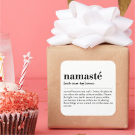 Adesivo Quadrado Meditação Mínima Moderna Yoga Definição de Namaste