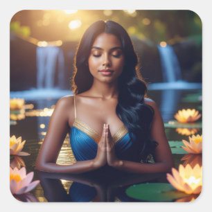 ADESIVO QUADRADO MEDITAÇÃO - YOGA - BEM-ESTAR - CARPE DIEM