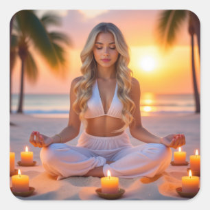 ADESIVO QUADRADO MEDITAÇÃO - YOGA - BEM-ESTAR - CARPE DIEM