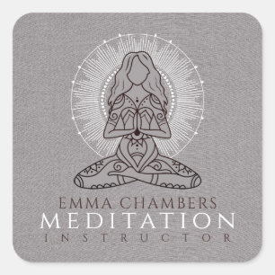 Adesivo Quadrado Meditação Yoga Business Stickers