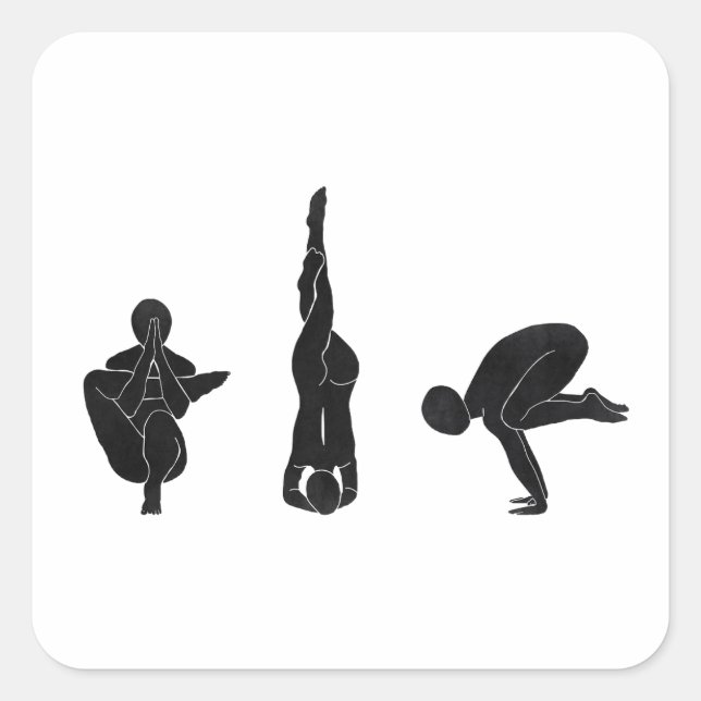 Adesivo Quadrado Meditation, yoga, Attitude (Frente)