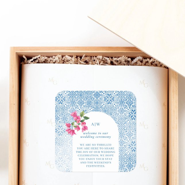 Adesivo Quadrado Mediterranean tile pattern (Criador carregado)