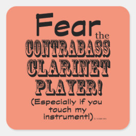 Adesivo Quadrado Medo Do Vinheta Quadrado Clarinet Player Contrabas