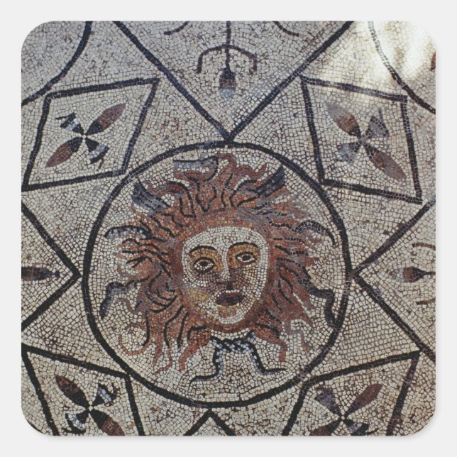 Adesivo Quadrado Medusa, mosaico romano da Casa de Orfeu (Frente)