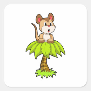 Adesivo Quadrado Meerkat com árvore