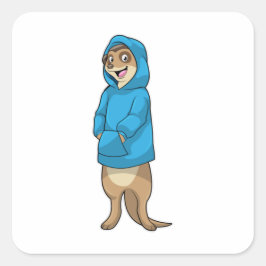Adesivo Quadrado Meerkat com Hoodie