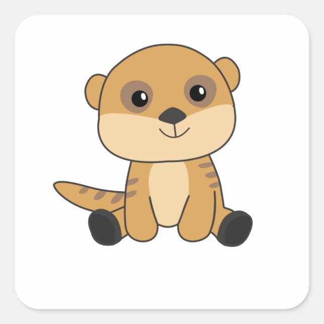Adesivo Quadrado Meerkat Sweet Animal For Children (Frente)