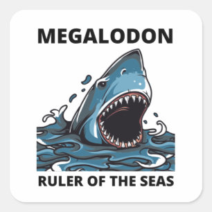 Adesivo Quadrado Megalodon