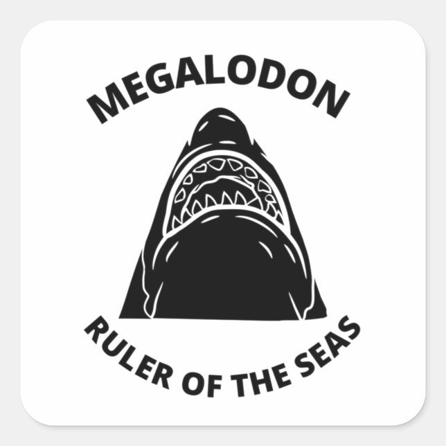 Adesivo Quadrado Megalodon (Frente)