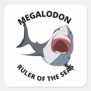 Adesivo Quadrado Megalodon