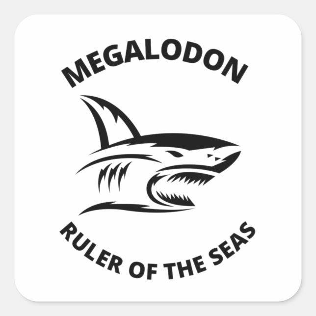 Adesivo Quadrado Megalodon (Frente)