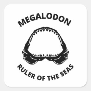 Adesivo Quadrado Megalodon