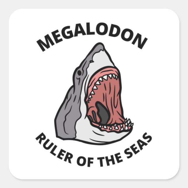 Adesivo Quadrado Megalodon (Frente)