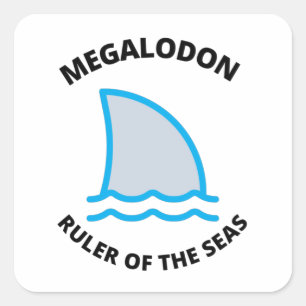 Adesivo Quadrado Megalodon