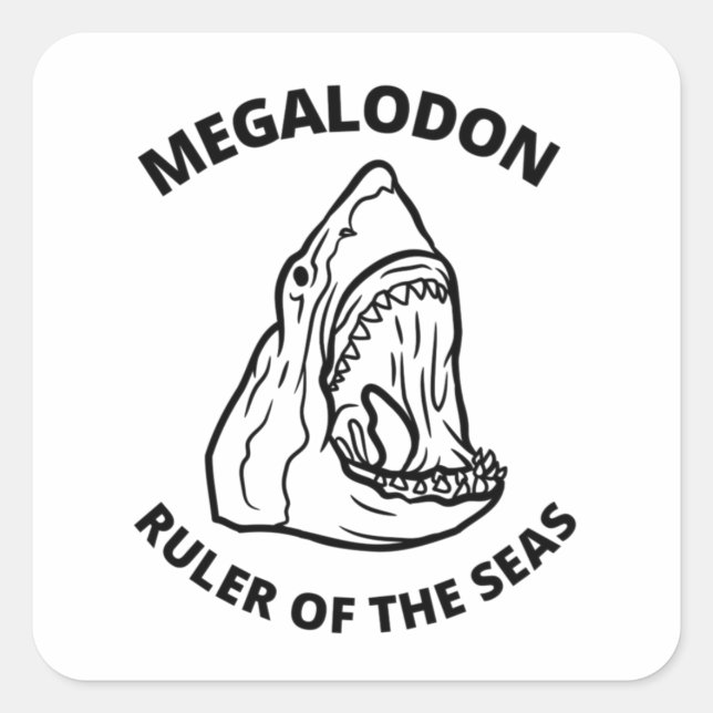 Adesivo Quadrado Megalodon (Frente)