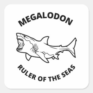 Adesivo Quadrado Megalodon