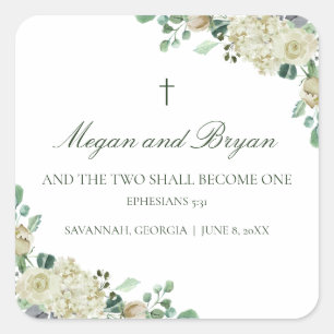 Adesivo Quadrado Megan Elegant Christian Wedding Envelope Seals
