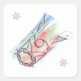 Adesivo Quadrado Megillah Scroll Case Purim