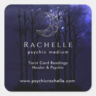 Adesivo Quadrado Meio Físico de Placa Tarot Roxo com Estrelas de L