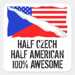 Adesivo Quadrado Meio impressionante americano parcialmente checo