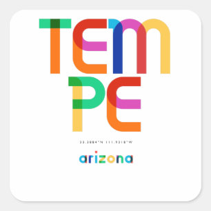 Adesivo Quadrado Meio século de Arizona Tempe, Arte Pop