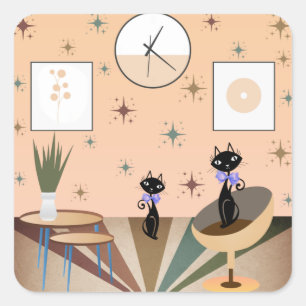 Adesivo Quadrado Meio século De Médio Do Século Moderno