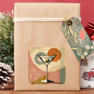 Adesivo Quadrado Meio século Modern Art Martini