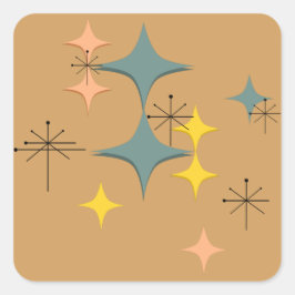 Adesivo Quadrado Meio século Modern Eames Atomic Starbursts Persona