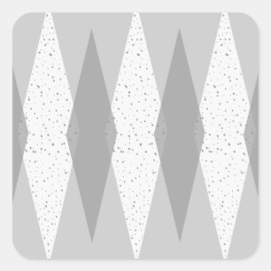 Adesivo Quadrado meio século Moderno Cinza Argyle Stickers Square