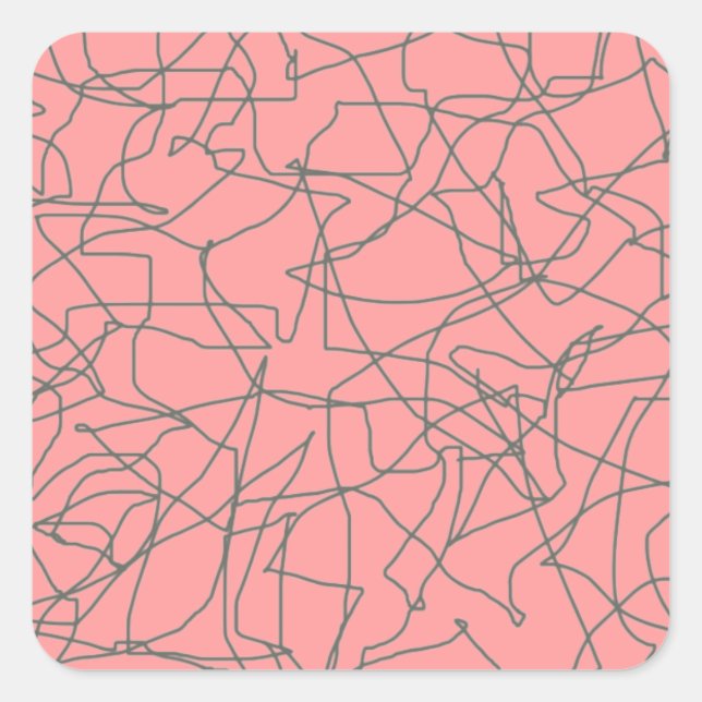 Adesivo Quadrado meio século moderno de 1950 (Frente)