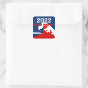 Adesivo Quadrado Meio-Termos Bíblicos 2022 Onda Vermelha
